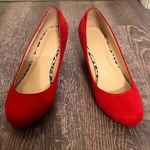 Women's Classic Round Toe Low Heel Pumps, Faux Suede